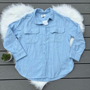 Blue Fleece Aerie Button Up Shirt